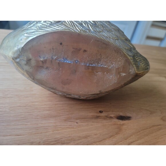 Vintage Swan Long Neck Bird Brass Sculpture Statue Figurine Gold Swan Set Of Two - Picture 9 of 14